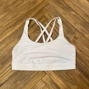 Women’s size: small Lululemon white sports bra.